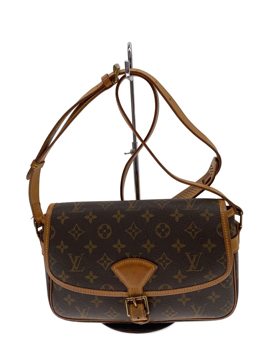 【中古】LOUIS VUITTON◆ソローニュ_モノグラム・帆布/PVC/BRW/総柄【御徒面子】