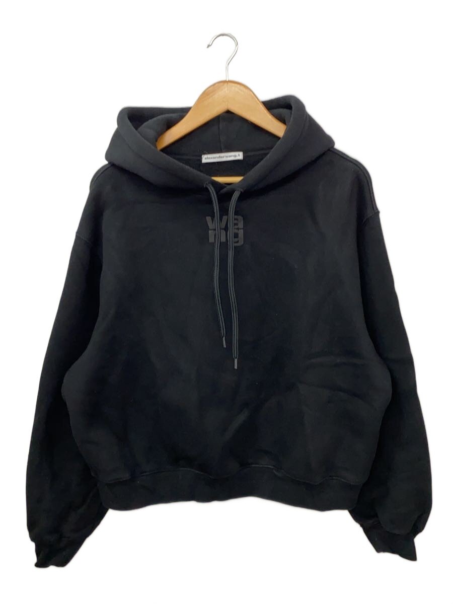 【中古】T by ALEXANDER WANG◆LOGO HOODIE/パーカー/M/綿織物/BLK/4CC3222069//【メンズウェア】