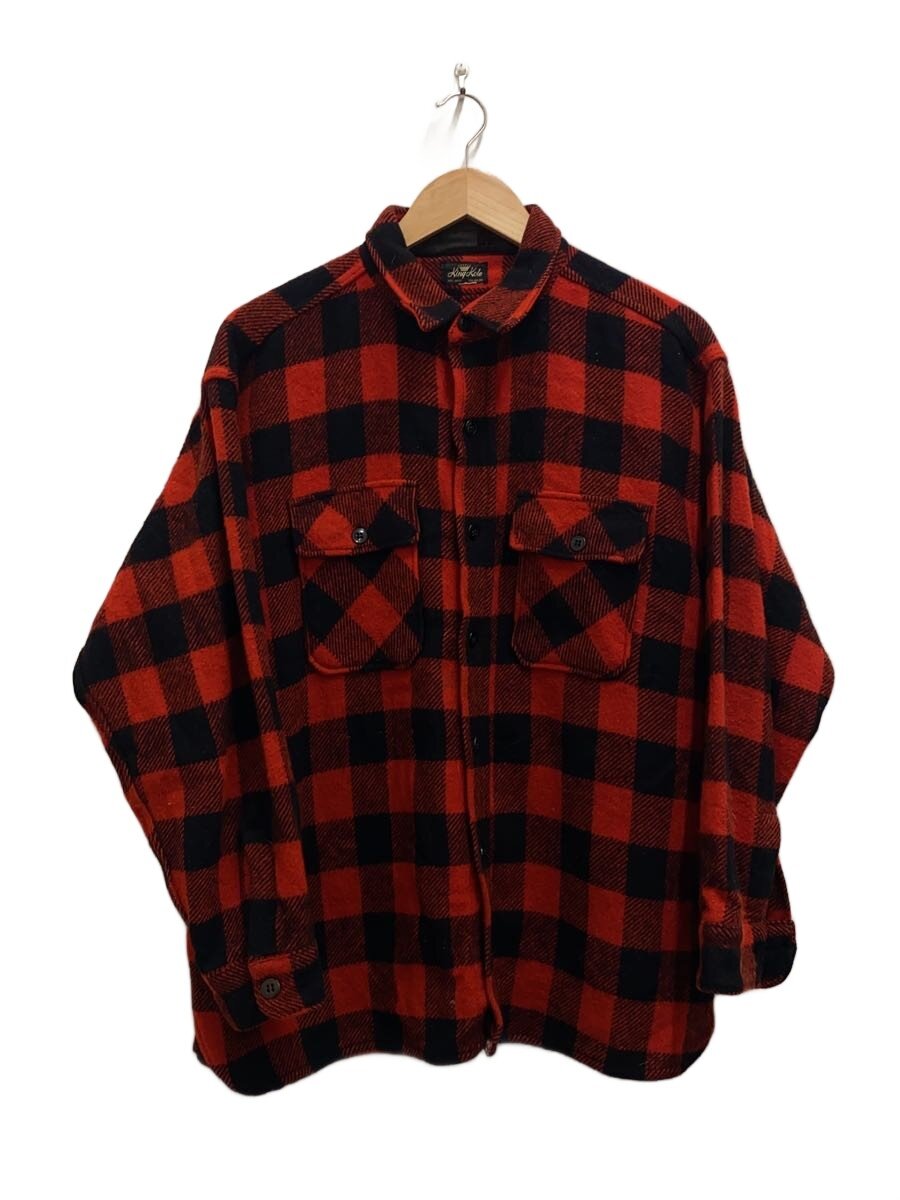 【中古】KING KOLE◆50s/マチ付/黒タグ/ブッファローチェック/ウールシャツ/--/ウール/RED【メンズウェア】｜2ｎｄ STREET 店