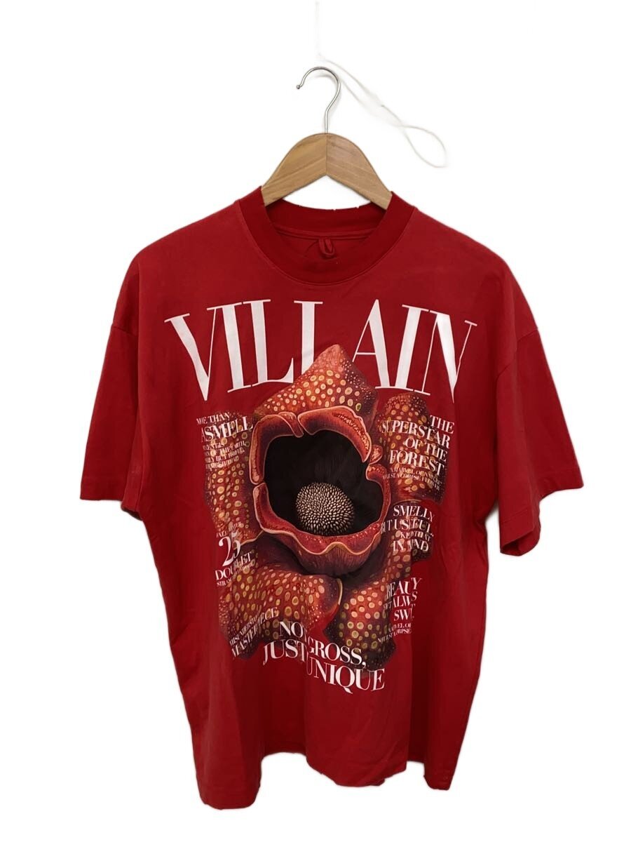 【中古】doublet◆25AW/VILLAIN COVER PRINT T-SHIRT/ティーシャツ/S/綿織物/RED【メンズウェア】