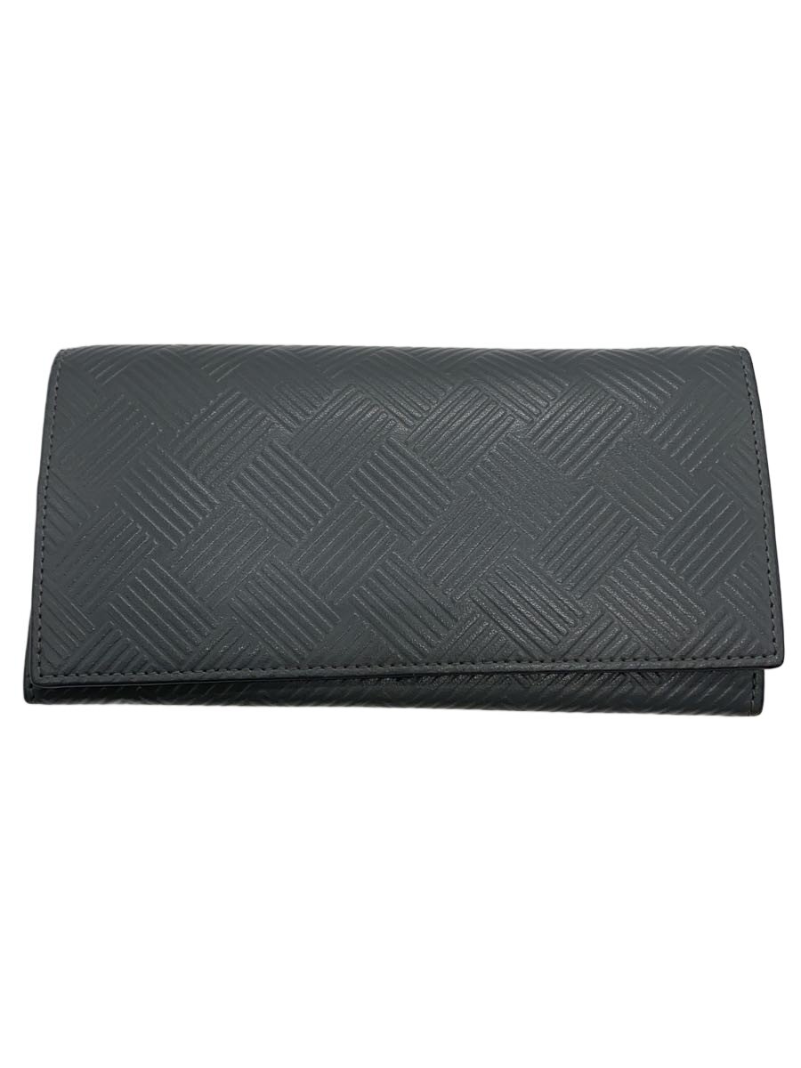 【中古】BOTTEGA VENETA◆長紙入れ/なめし革/GRY/無地/メンズ【服飾雑貨他】
