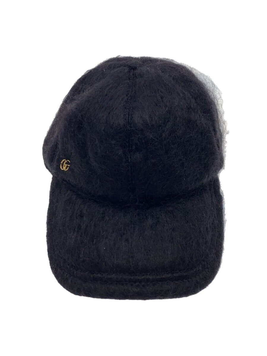 【中古】GUCCI◆モヘヤ野球旗がしら/L/羊毛/BLK/レディース【服飾雑貨他】
