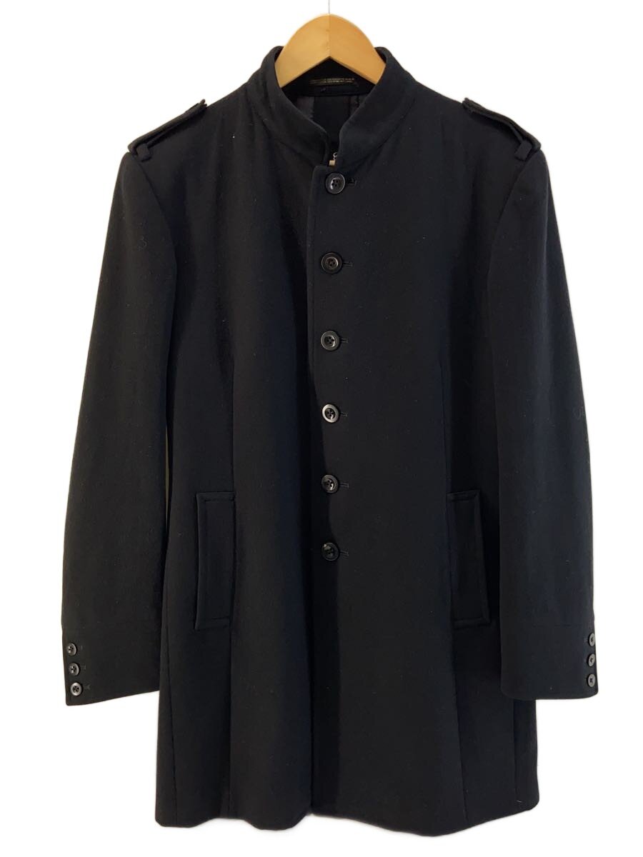 【中古】yohji yamamoto POUR HOMME◆厚地の外套/2/羊毛/BLK/無地/HX-J39-133【メンズウェア】