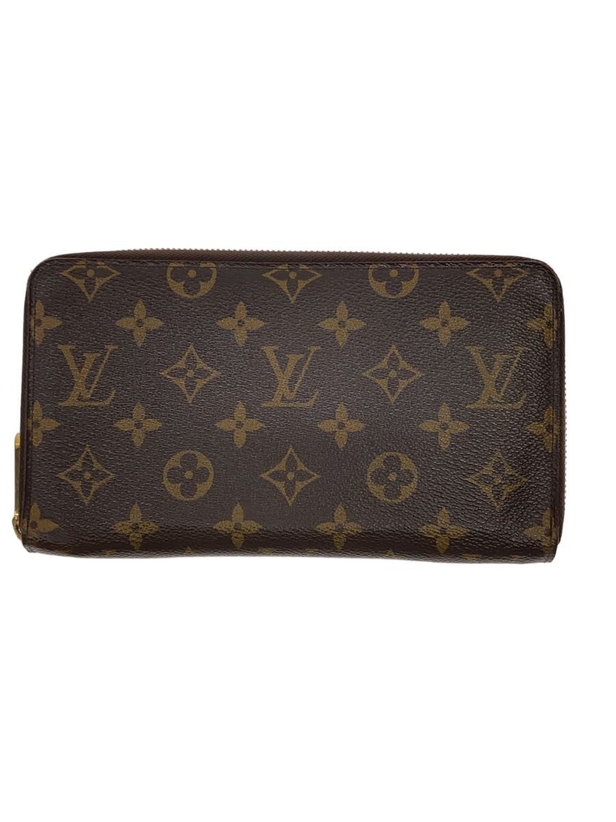 【中古】LOUIS VUITTON◆ジッピー・オーガナイザー_モノグラム・帆布/PVC/BRW/メンズ【服飾雑貨他】