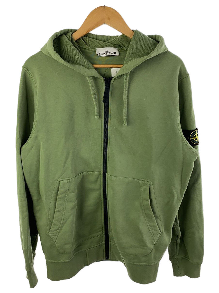 【中古】STONE ISLAND◆コンパスロゴパッチジップフーディ/パーカー/L/綿織物/KHK/101564251//【メンズウェア】