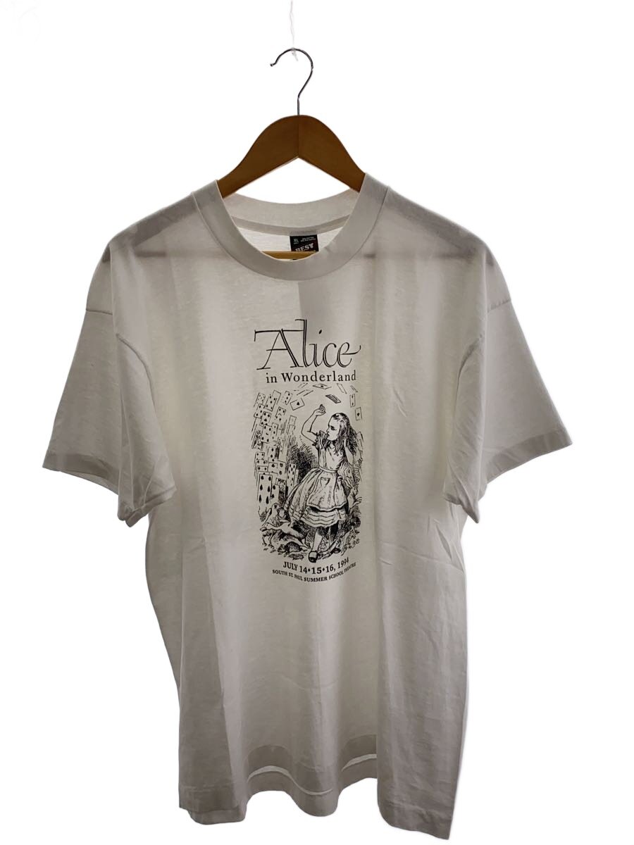 【中古】FRUIT OF THE LOOM◆Vintage/90s/Alice インチ Wonderland/アリス・イン・ワンダーランド/ティーシャツ/XL/WHT//【メンズウェア】