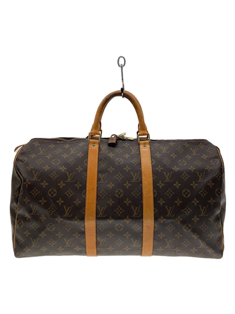 【中古】LOUIS VUITTON◆キーポル・バンドリエール50_モノグラム・帆布_BRW/PVC/BRW/モノグラム//【御徒面子】