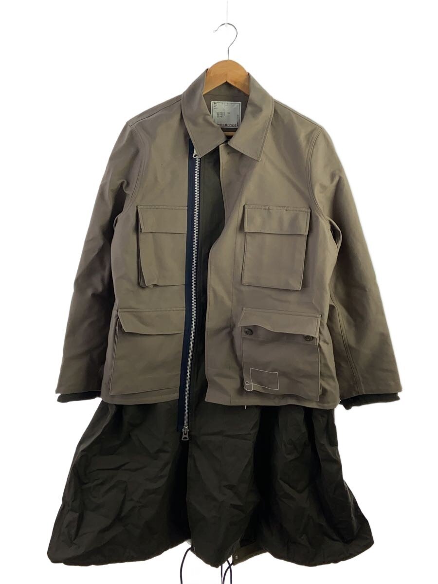 【中古】sacai◆Cotton Back Satin Coat/コート/1/コットン/BEG/25-03692M/ダブルタップス//【メンズウェア】｜2ｎｄ STREET 店