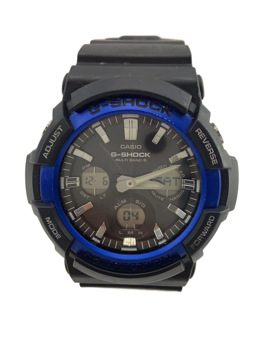 【中古】CASIO◆ソーラーウオッチ・G-SHOCK/デジアナ/天然ゴム/BLK/BLK【服飾雑貨他】