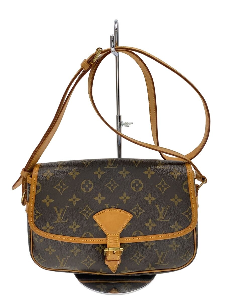 【中古】LOUIS VUITTON◆ソローニュ_モノグラム・帆布/PVC/BRW/総柄【御徒面子】