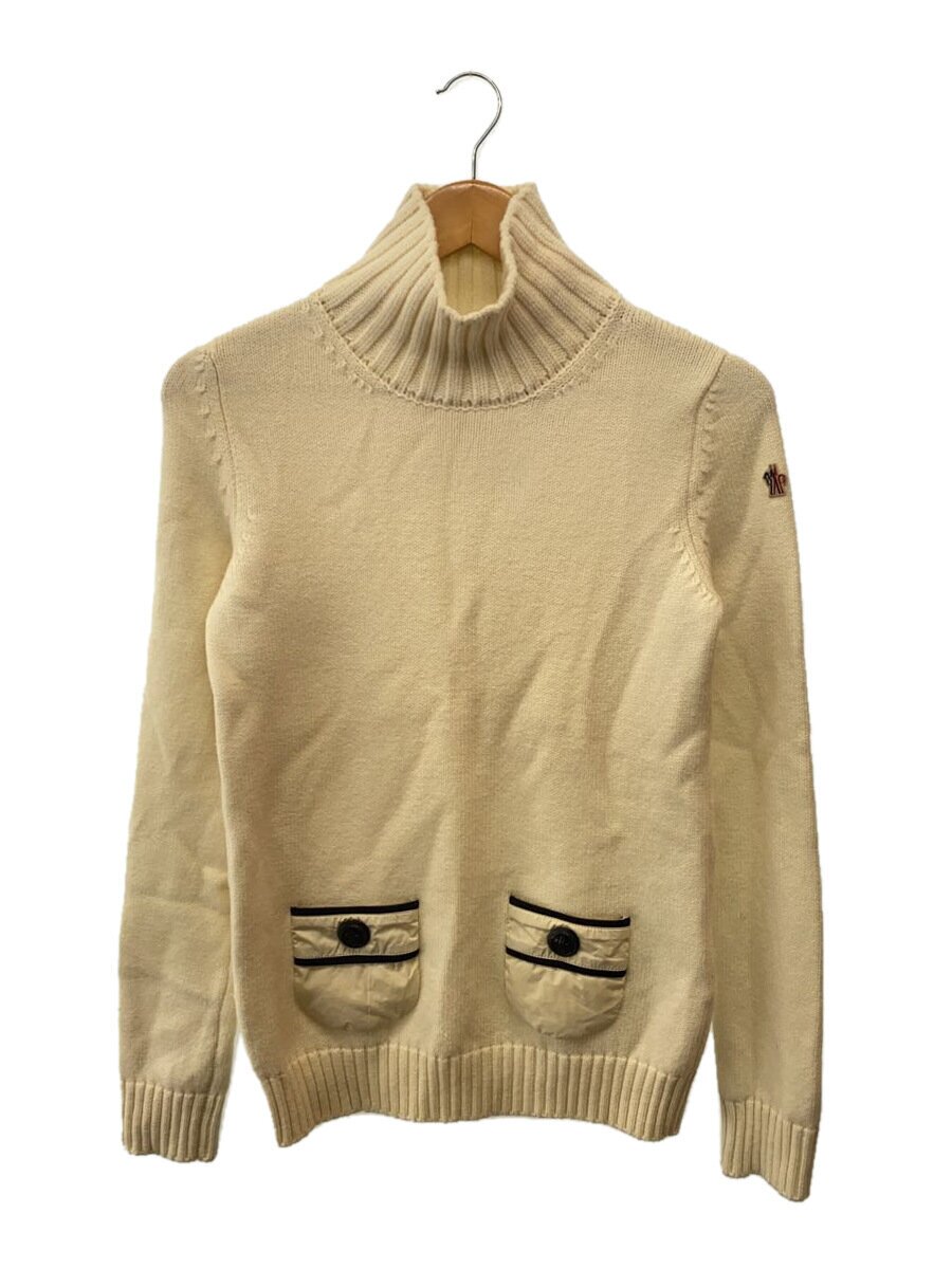 【中古】MONCLER◆編み物・スウェーター(朦々たる)/XS/毛糸/IVO/無地/C20989250400 94886【メンズウェア】