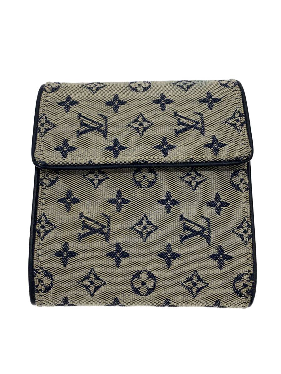 【中古】LOUIS VUITTON◆ポルト・ビエ・カルト・クレディ・モネ_モノグラム・ミニ/帆布/GRY/レディース【服飾雑貨他】