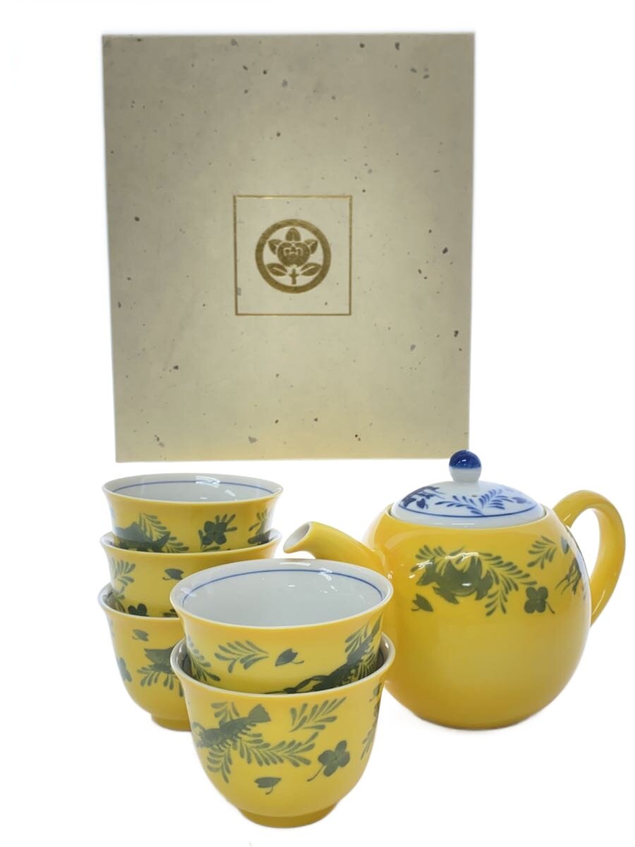 【中古】たち吉◆和食器/6点セット/949-0305/黄地魚藻文/茶器揃/急須×1/湯呑×5【キッチン用品】 4,743円