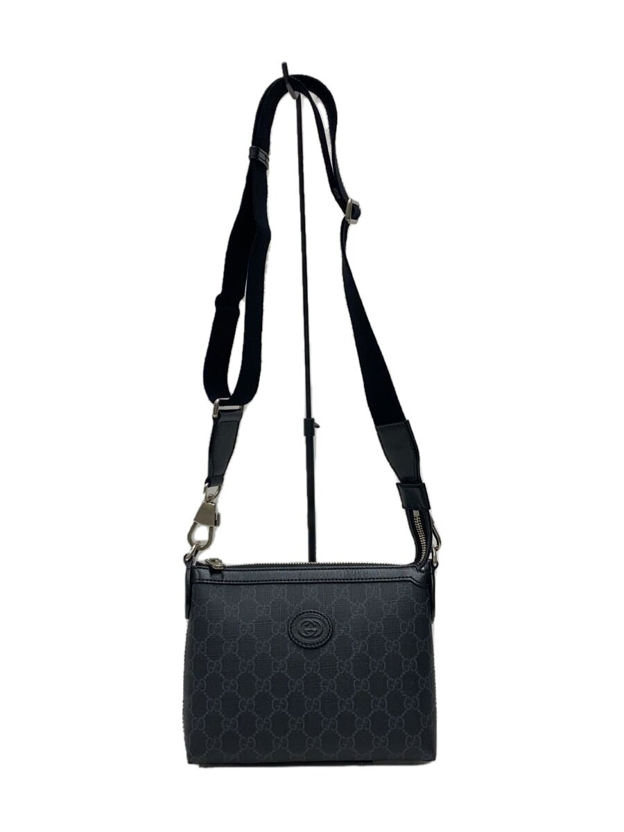 【中古】GUCCI◆ショルダーバッグ_GGスプリーム/PVC/黒いこと/総柄【御徒面子】