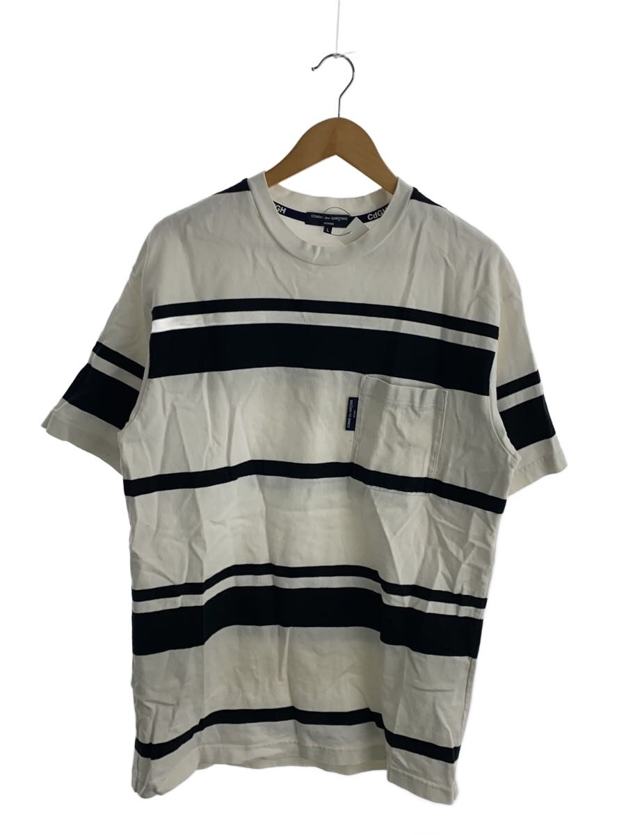 【中古】COMME des GARCONS HOMME◆プルオーバー/L/綿織物/WHT/間借り人/HM-T013【メンズウェア】