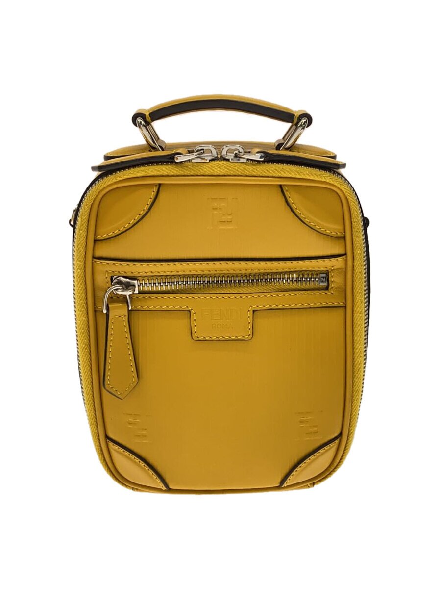 【中古】FENDI◆クロスボディレザーポシェットショルダーバッグ/2WAY/なめし革/黄色/7VA542//【御徒面子】