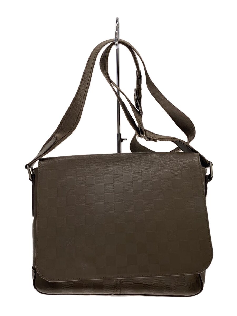 【中古】LOUIS VUITTON◆ディストリクトMM_ダミエ・アンフィニ/ショルダーバッグ/なめし革/BRW/総柄【御徒面子】