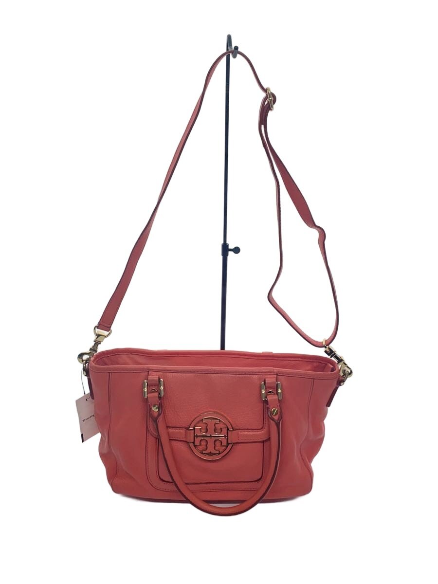 【中古】TORY BURCH◆ショルダーバッグ/なめし革/PNK/無地【御徒面子】