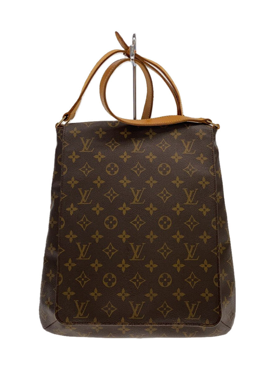 【中古】LOUIS VUITTON◆ミュゼット_モノグラム・帆布/ショルダーバッグ/PVC/BRW/総柄【御徒面子】