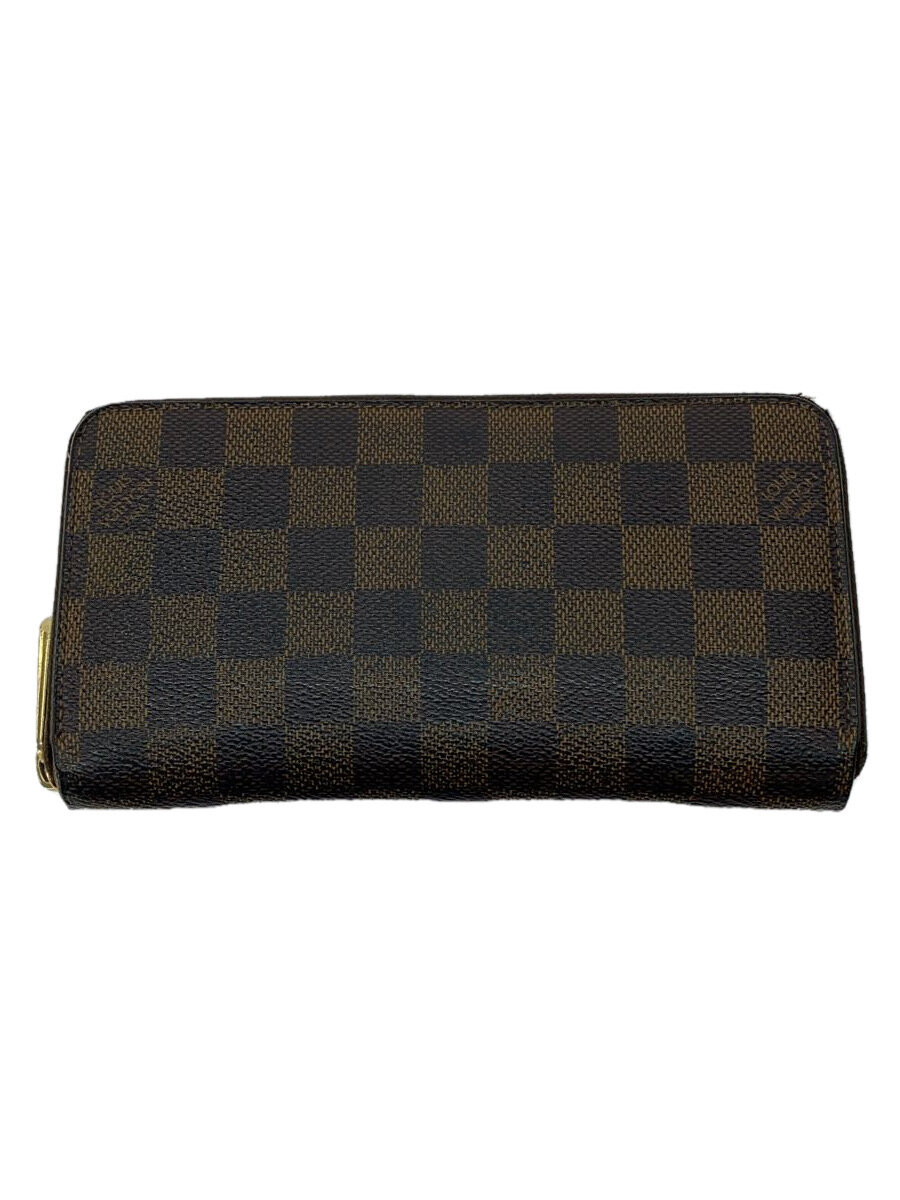 【中古】LOUIS VUITTON◆1)ジッピー・ウォレット_ダミエ・エベヌ_BRW/PVC/BRW/レディース//【服飾雑貨他】