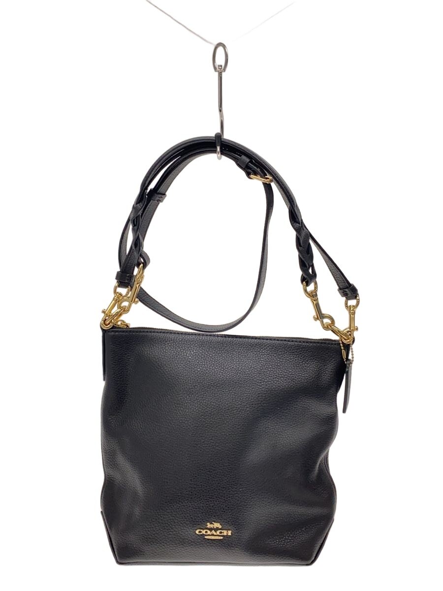 【中古】COACH◆2WAY御徒面子--/BLK/無地/F67025【御徒面子】