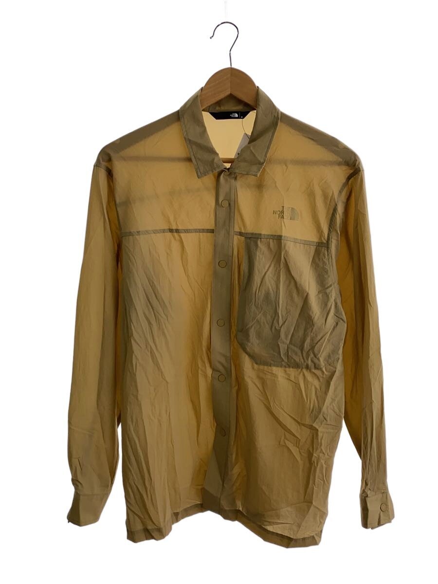 【中古】THE NORTH FACE◆HIKERS SHIRT_ハイカーズシャツ/M/ナイロン/BEG【メンズウェア】