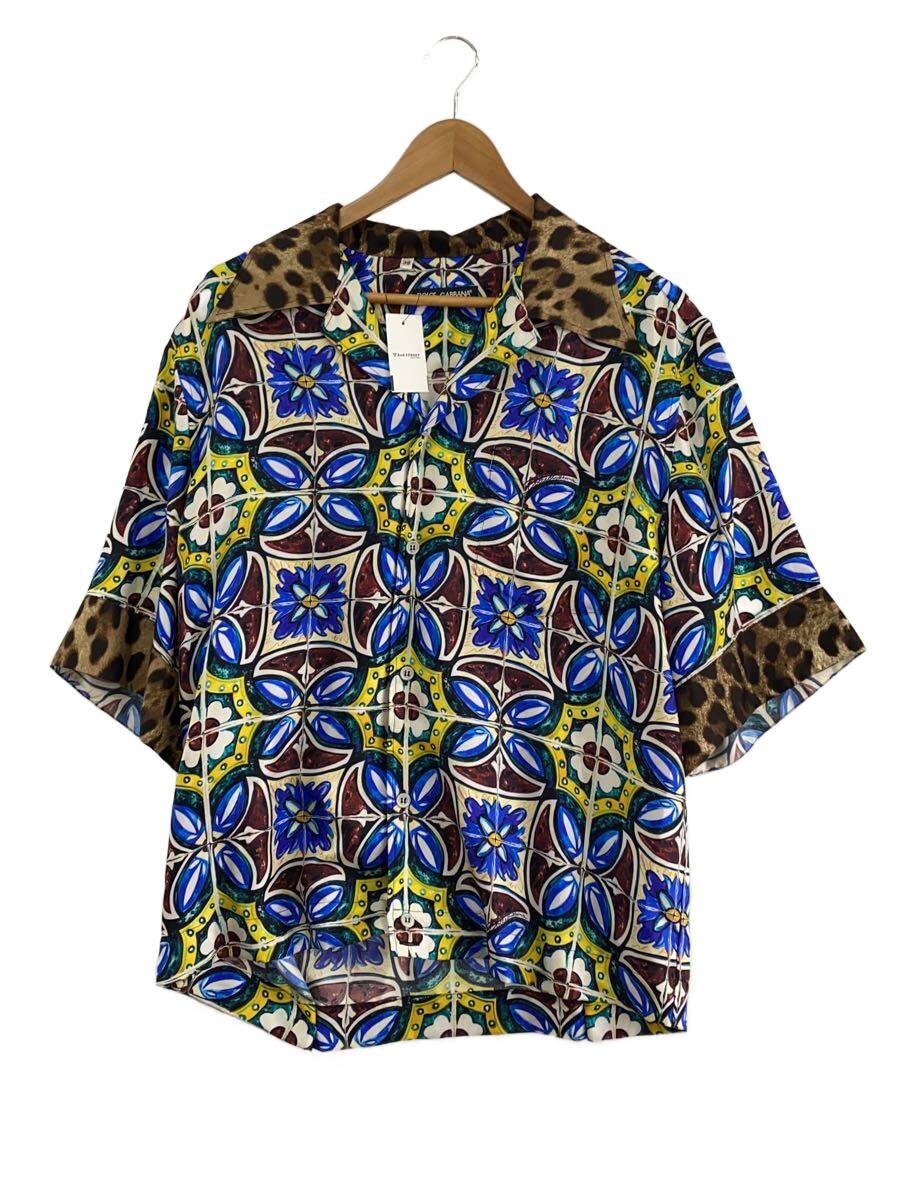 【中古】DOLCE&GABBANA◆マヨリカプリント/半袖シャツ/--/シルク/BLU/総柄/G5HK3T GEN61【メンズウェア】|2nd STREET 店