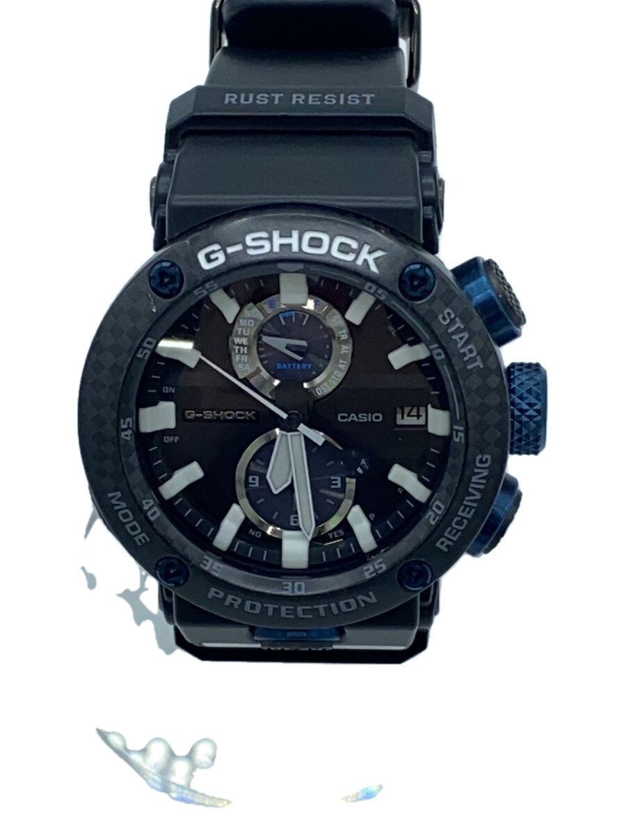 【中古】CASIO◆ソーラーウオッチ・G-SHOCK/アナログ/天然ゴム/BLK/BLK//【服飾雑貨他】