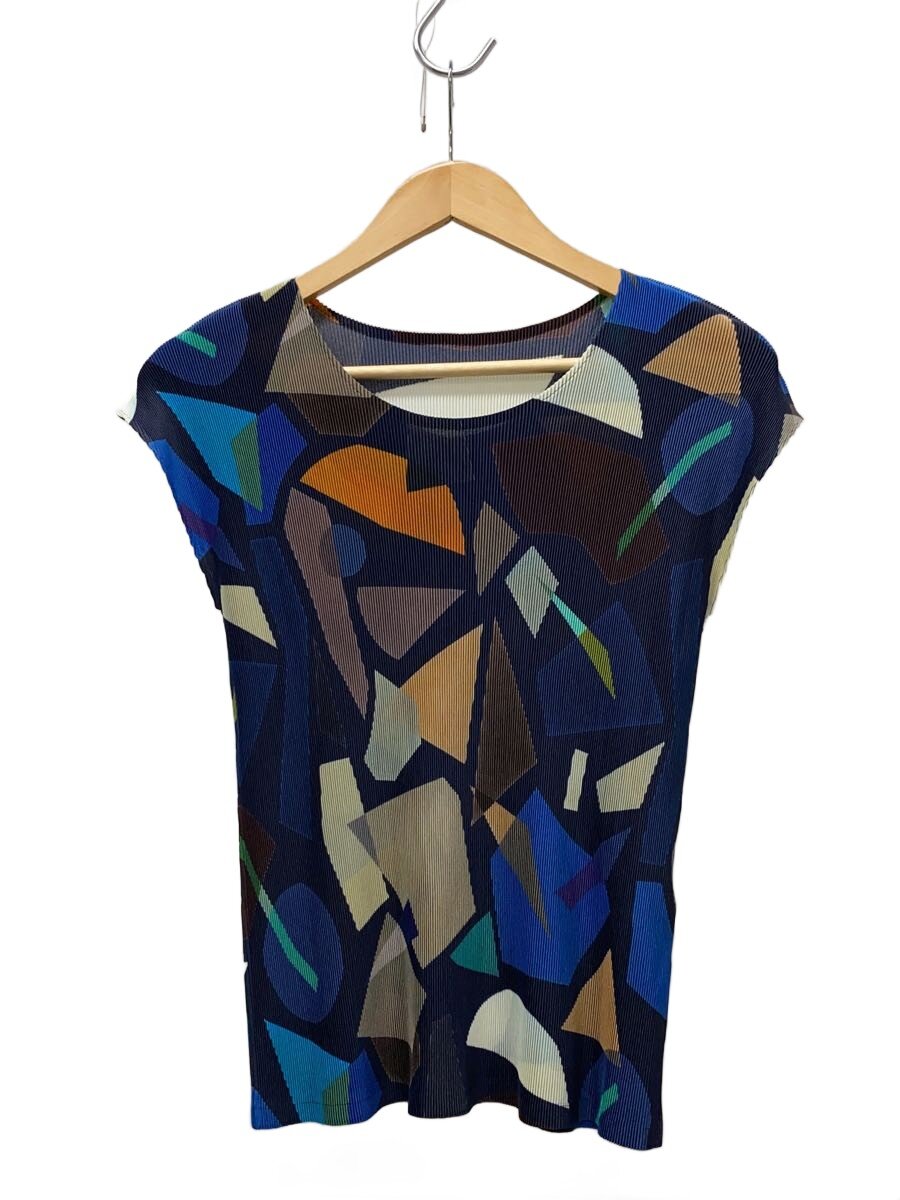 【中古】PLEATS PLEASE ISSEY MIYAKE◆半袖カットソー/--/--/NVY/PP41FK302【レディース御召しもの】