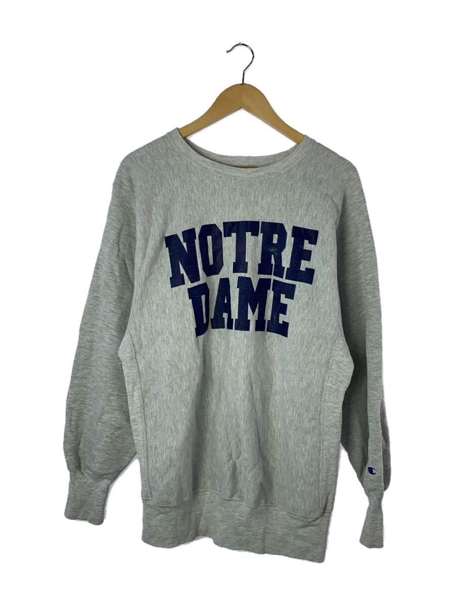 【中古】Champion◆90s/単科大学/REVERSE WEAVE/流汗/XL/綿織物/GRY/刷り上げる【メンズウェア】