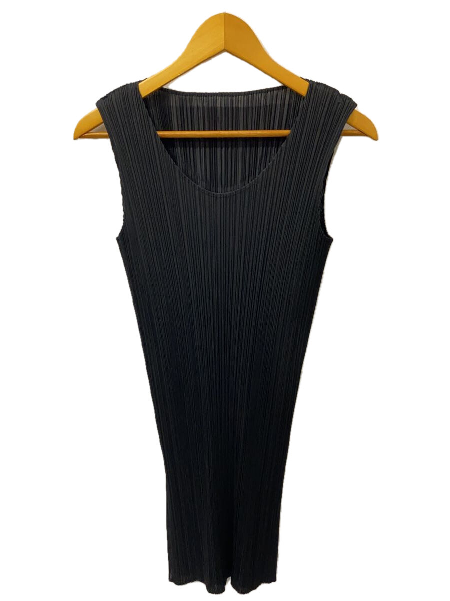 【中古】PLEATS PLEASE ISSEY MIYAKE◆ノースリーブワンピース/3/ポリエステル/BLK/pp05-jk002//【レディースウェア】｜2ｎｄ STREET 店