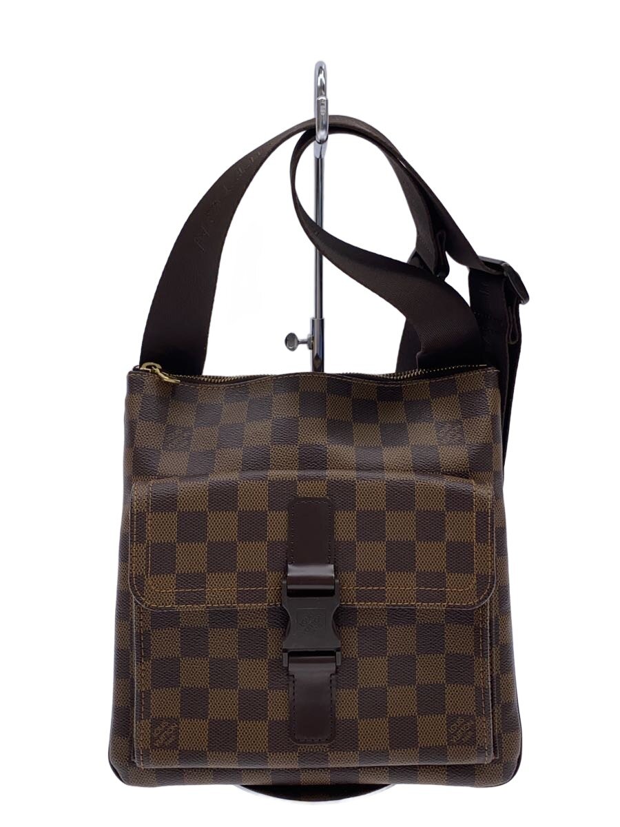 【中古】LOUIS VUITTON◆ポシェット・メルヴィール_ダミエ・エベヌ/PVC/BRW【御徒面子】