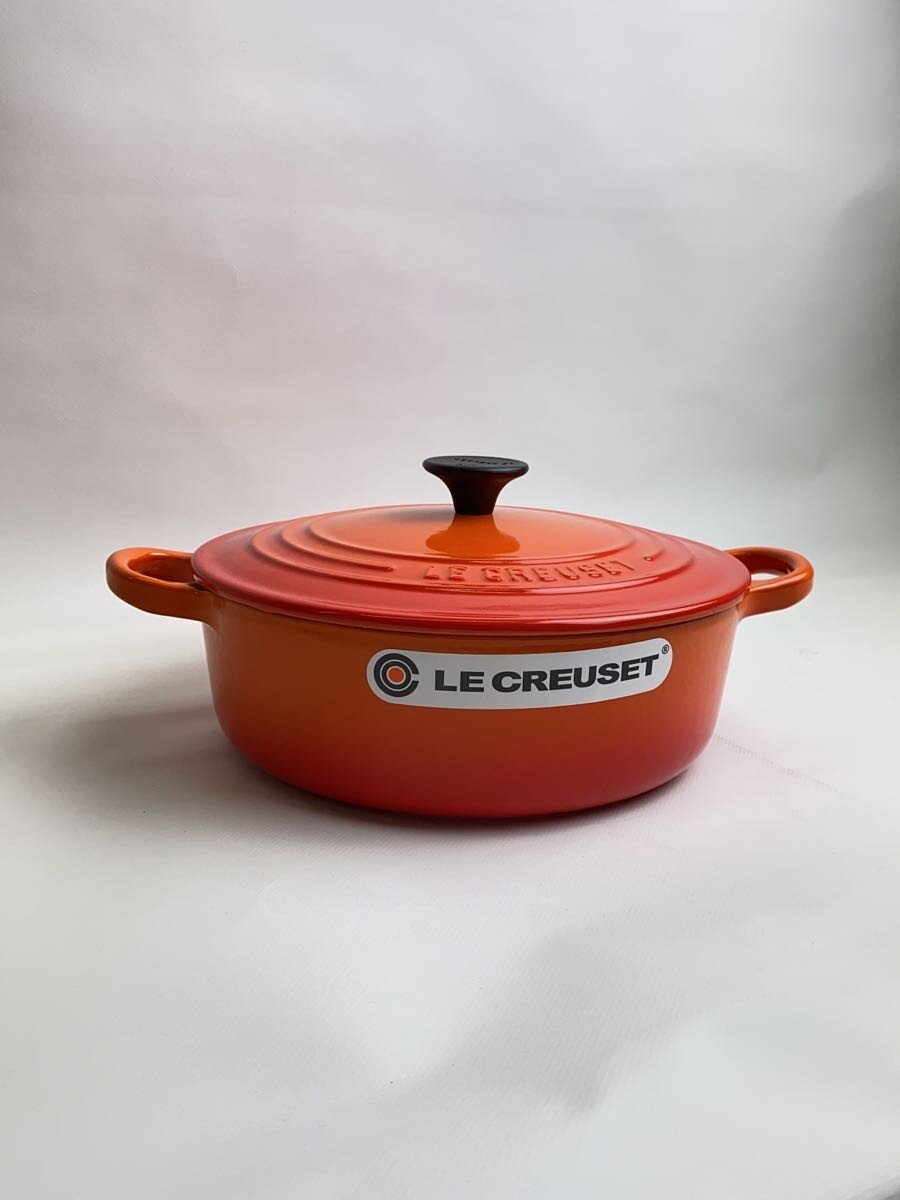 【中古】LE CREUSET◆鍋/静電容量:11L～/大きさ:22糎/ORN【勝手もと設備】