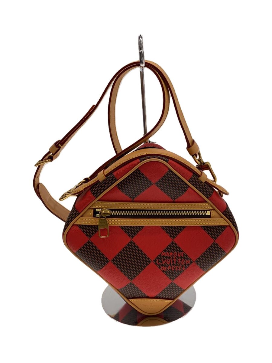 【中古】LOUIS VUITTON◆チェス・伝達人/頬べに ダミエ・ポップ/ショルダーバッグ/なめし革/赤いこと/照合のしるし//【御徒面子】
