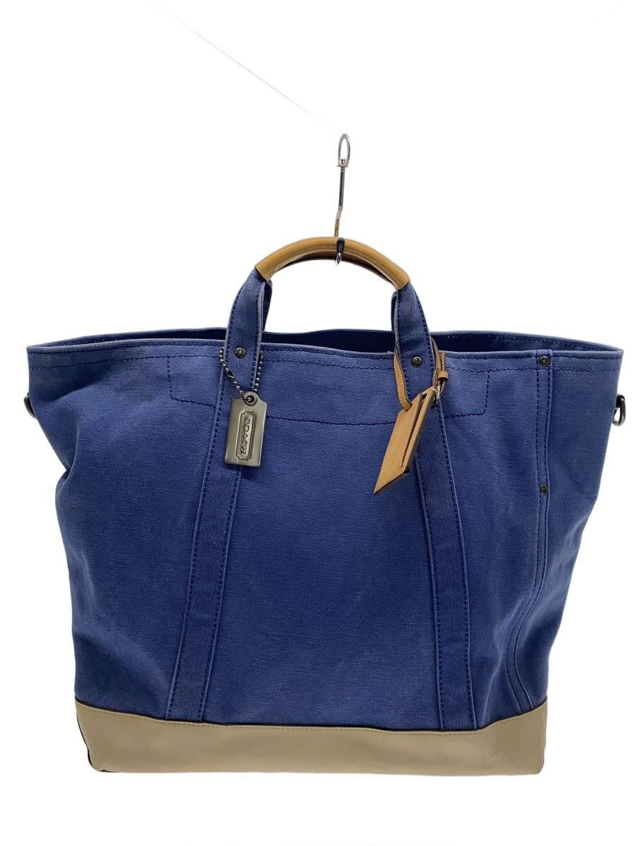 【中古】COACH◆トートバッグ/キャンバス/BLU/ウォッシュトキャンバスビーチ/70686【バッグ】｜2ｎｄ STREET 店