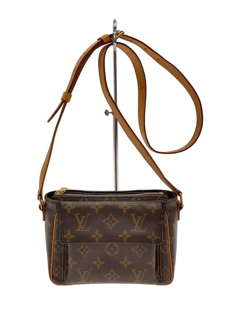【中古】LOUIS VUITTON◆ヴィバ・シテPM_モノグラム・帆布/PVC/BRW/赤銅色【御徒面子】