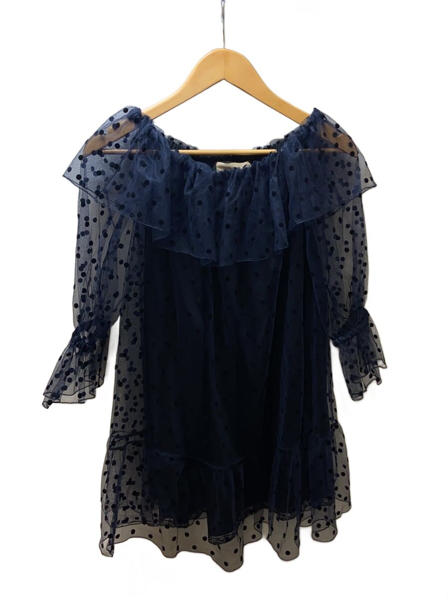【中古】GUCCI◆チュール/長袖衣装/36/ナイロン/NVY/点点/728134//【レディースお召しもの】