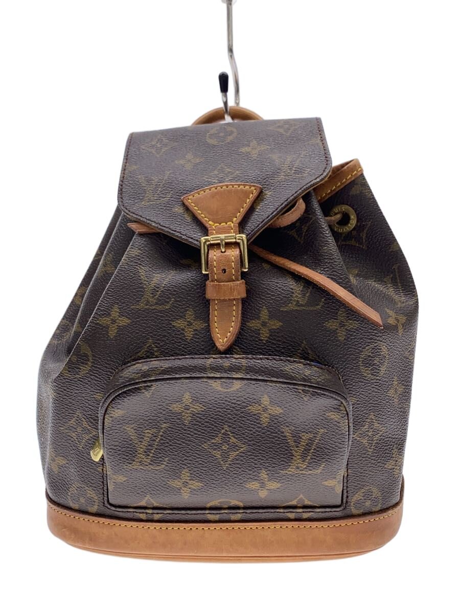 【中古】LOUIS VUITTON◆1)ミニ・モン掏摸_モノグラム・帆布/PVC/BRW【御徒面子】