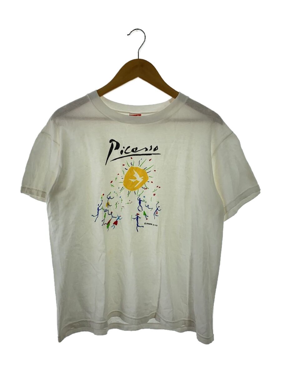 【中古】90s PABLO PICASSO パブロピカソ プリントTシャツ コピーライト 91/92/ホワイト【メンズウェア】｜2ｎｄ STREET 店