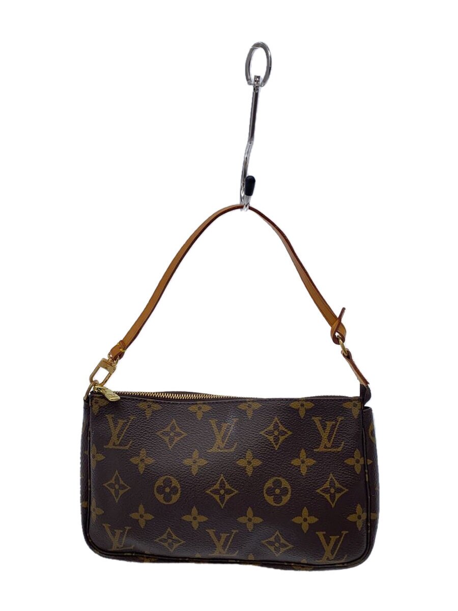 【中古】LOUIS VUITTON◆2)ポシェット・アクセソワール_モノグラム・帆布_BRW/PVC/BRW【御徒面子】