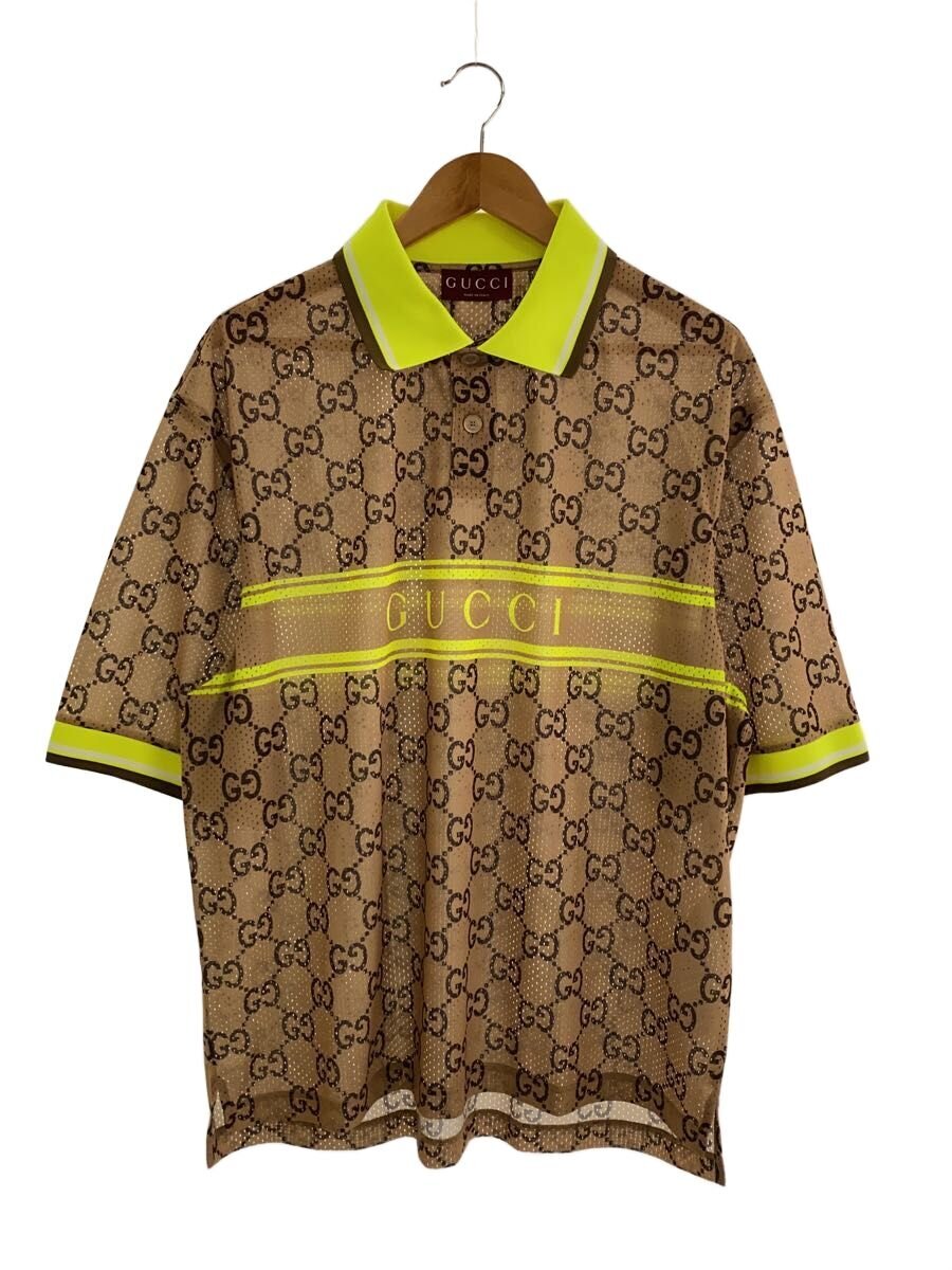 【中古】GUCCI◆24SS/GGプリント/メッシュポロシャツ/XL/ポリエステル/CML/総柄/787890【メンズウェア】|2nd STREET 店