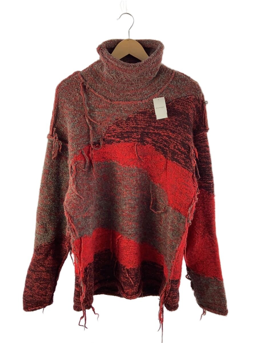 【中古】The Viridi-anne◆リバーシブルグランジセーター/4/綿織物/RED/総柄/VI-3652-07/グランジニット【メンズウェア】