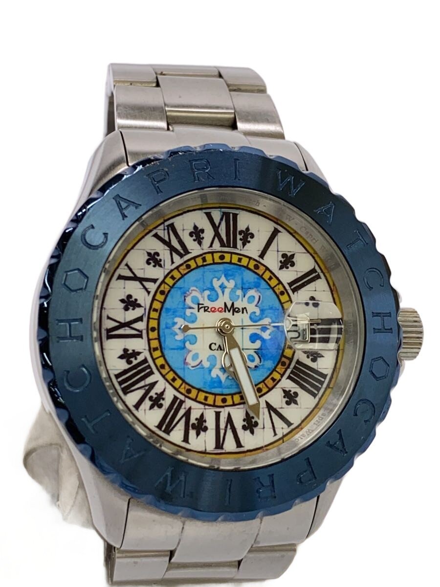 【中古】CAPRI WATCH◆石英ウオッチ/アナログ/--/WHT/SLV/316L/FreeMan【服飾雑貨他】