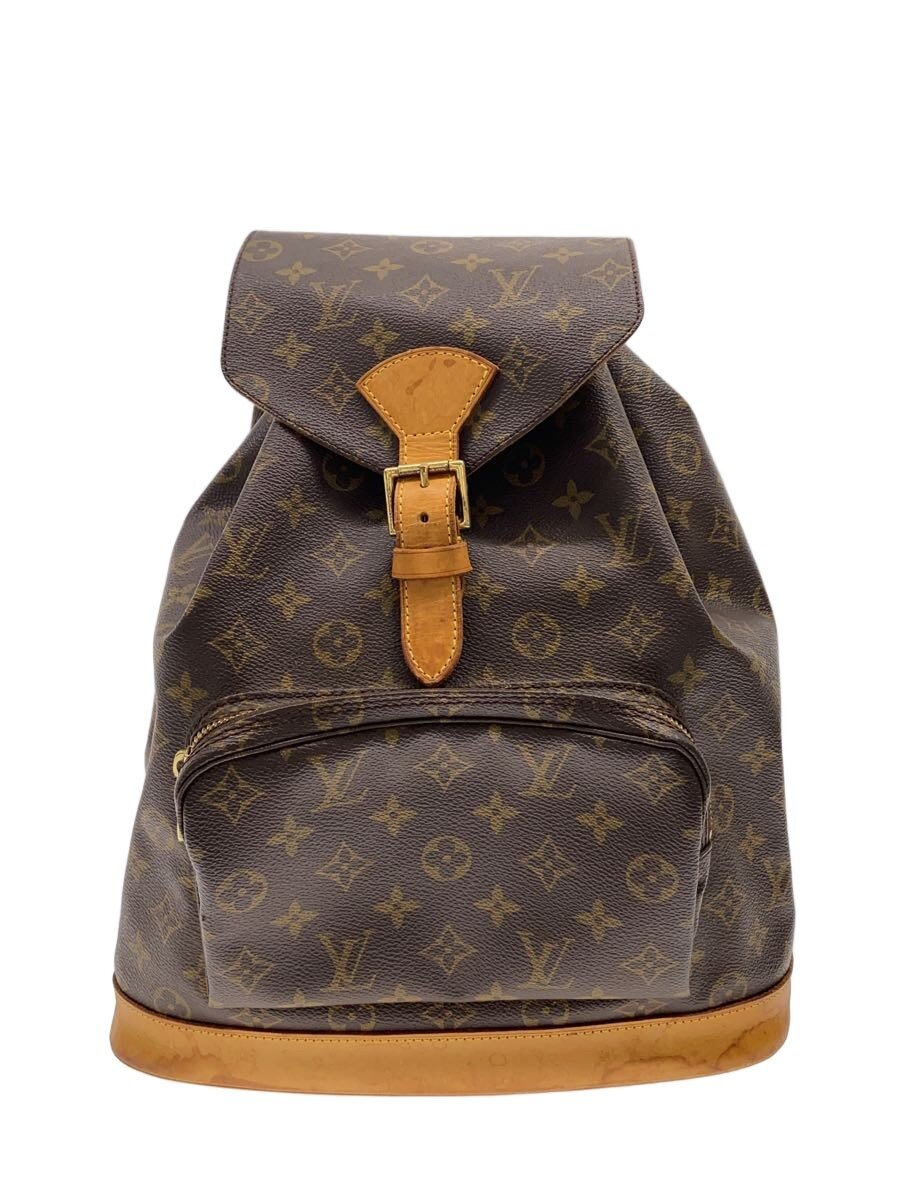 【中古】LOUIS VUITTON◆モン掏摸_モノグラム・帆布/PVC/BRW【御徒面子】