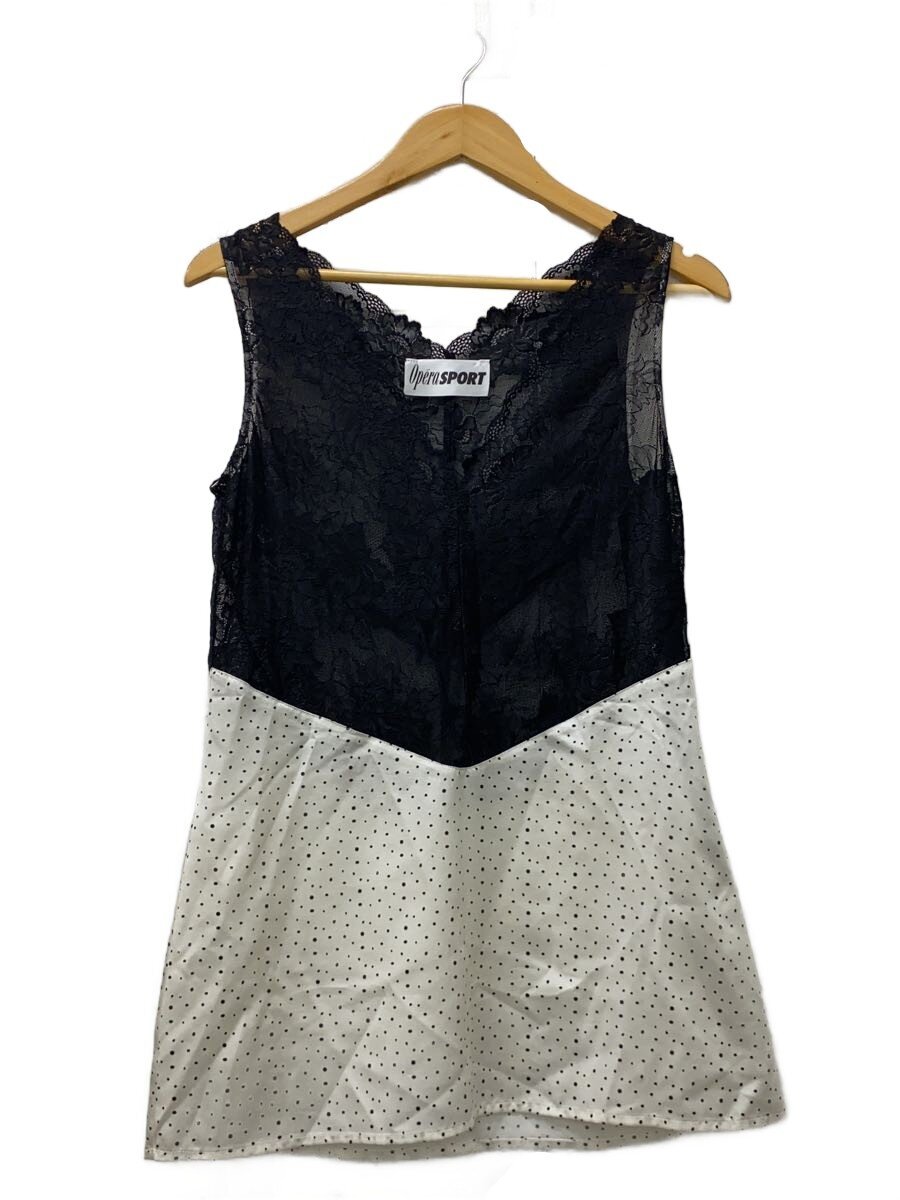 【中古】OPERA◆Lace Dot TOP/ノースリーブトップ/S/ナイロン/BLK/1669-343-3285【レディース御召しもの】