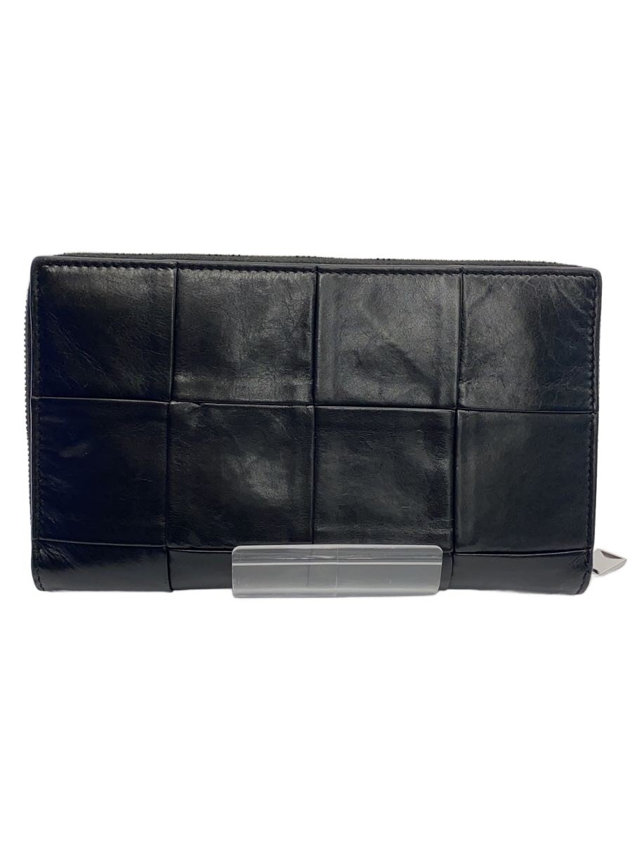 【中古】BOTTEGA VENETA◆長札入れ/なめし革/BLK/メンズ/690945【服飾雑貨他】
