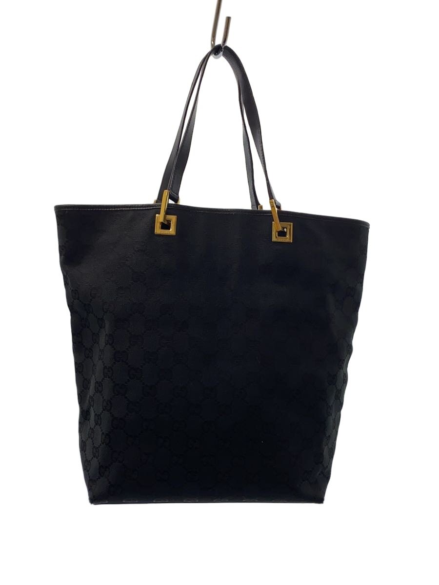 【中古】GUCCI◆トートバッグ/GG帆布/BLK/総柄/002・1098/角スレあり【御徒面子】