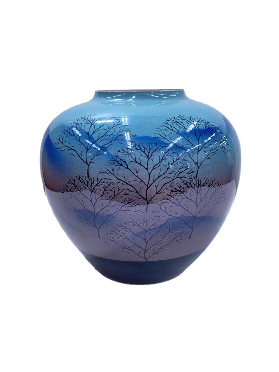 九谷焼　香祥窯　花瓶　青色と紫色の花模様の陶器花瓶　約21センチ 楽天市場】九谷焼 香祥 ◇【花器】九谷焼/香祥窯 花瓶 ブルー系 華道具