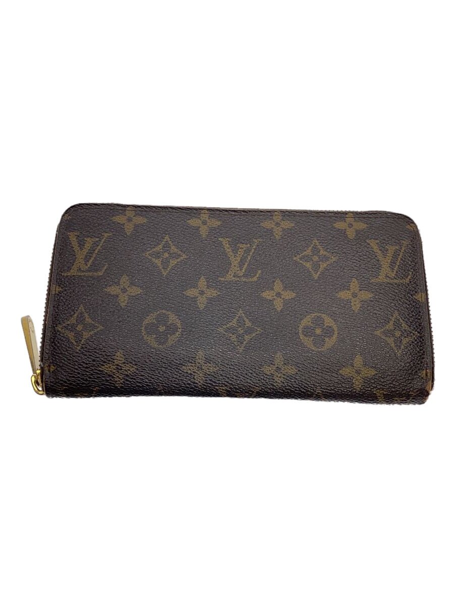 【中古】LOUIS VUITTON◆ポルト・モネ・ジップ_モノグラム・帆布_BRW/PVC/BRW/総柄/メンズ//【服飾雑貨他】