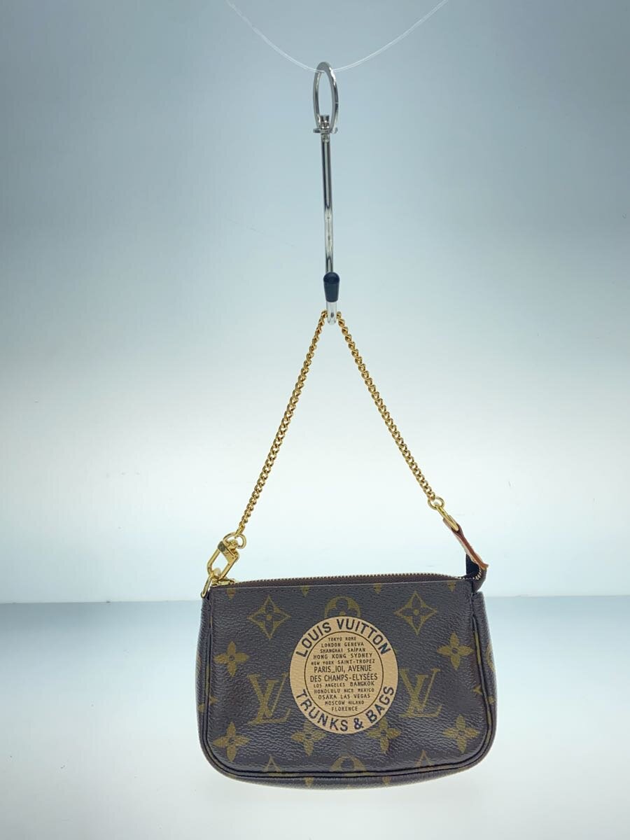 【中古】LOUIS VUITTON◆ミニ・ポシェット・アクセソワール_モノグラム・帆布_T＆B_BRW/PVC/BRW【御徒面子】